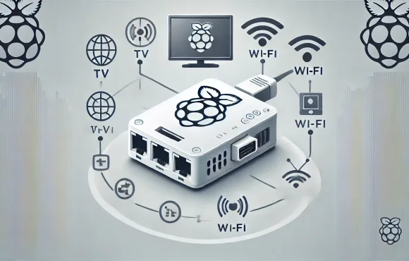 DALL·E-2024-11-04-12.07.59-A-sleek-and-minimalistic-illustration-showcasing-a-Raspberry-Pi-set-up-as-a-media-streaming-device-with-icons-hinting-at-streaming-elements-like-a-TV
